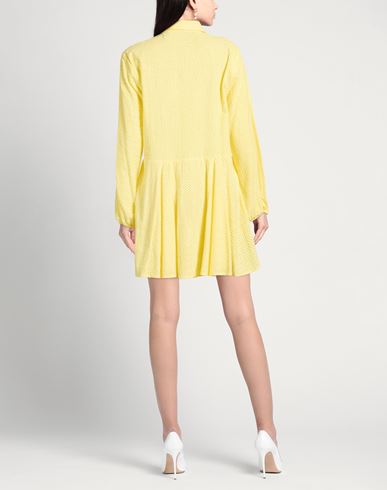 Woman Mini dress Pastel yellow Size 8 Cotton