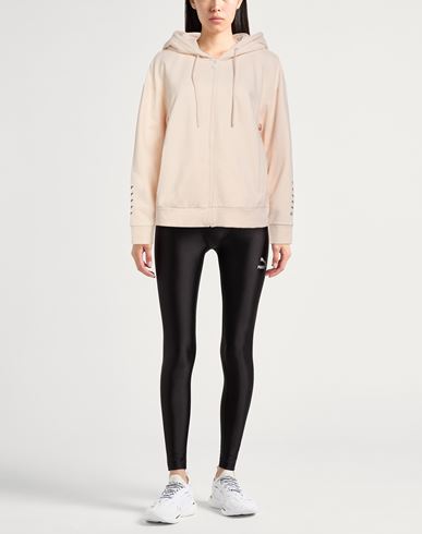 Woman Sweatshirt Cream Size L Cotton, Elastane