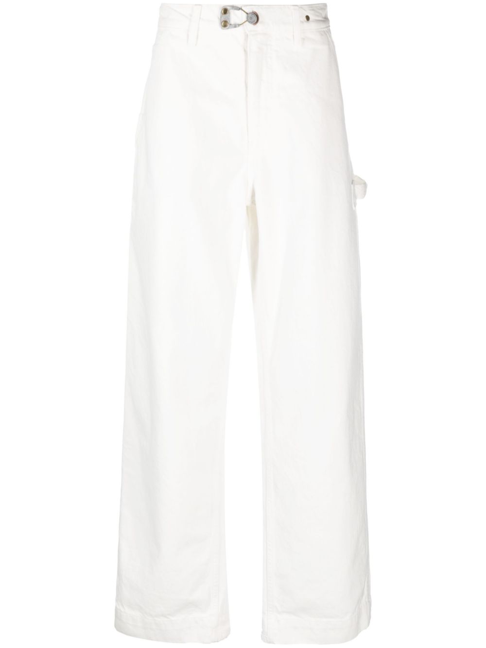 Wide-leg clasp jeans - White