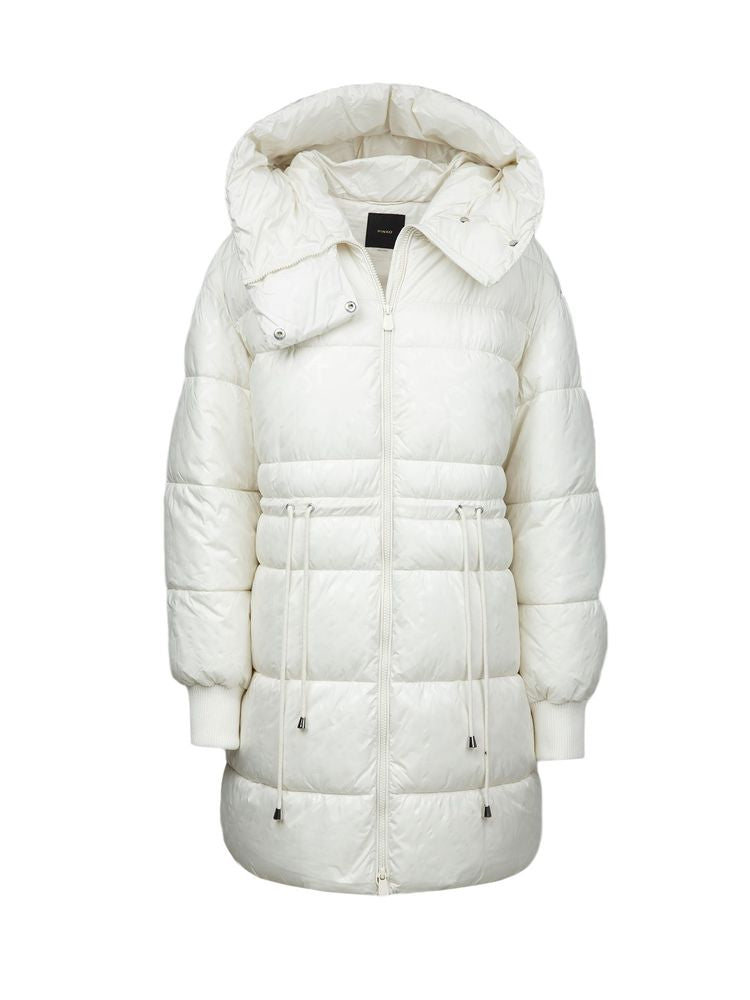 Quilted Puffer Down Jacket — Beige