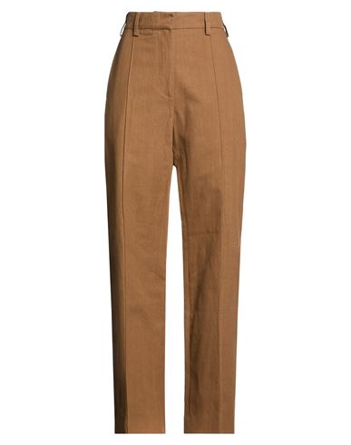 Woman Pants Brown Size 4 Cotton, Linen