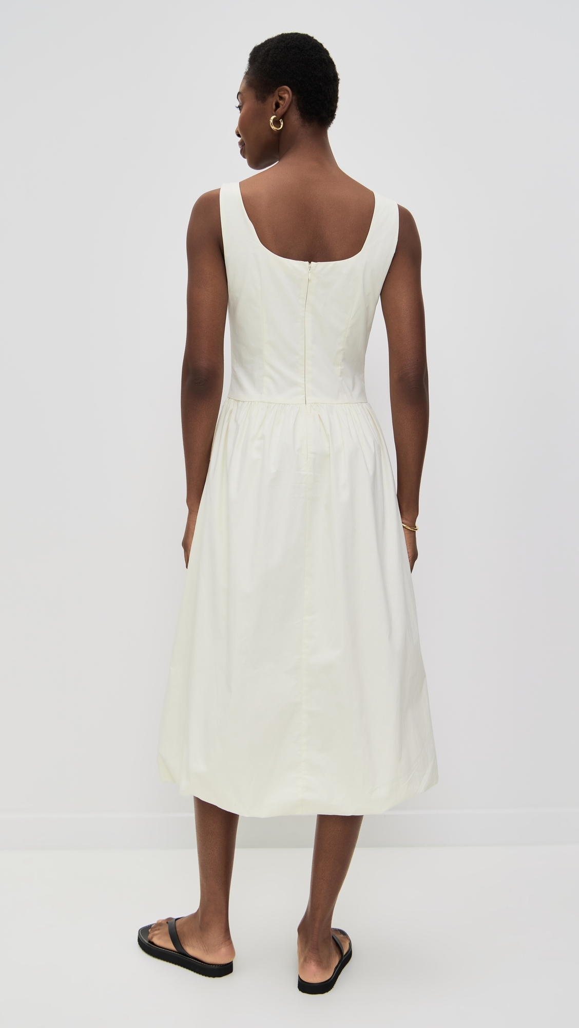 Bubble Hem Dress Cream