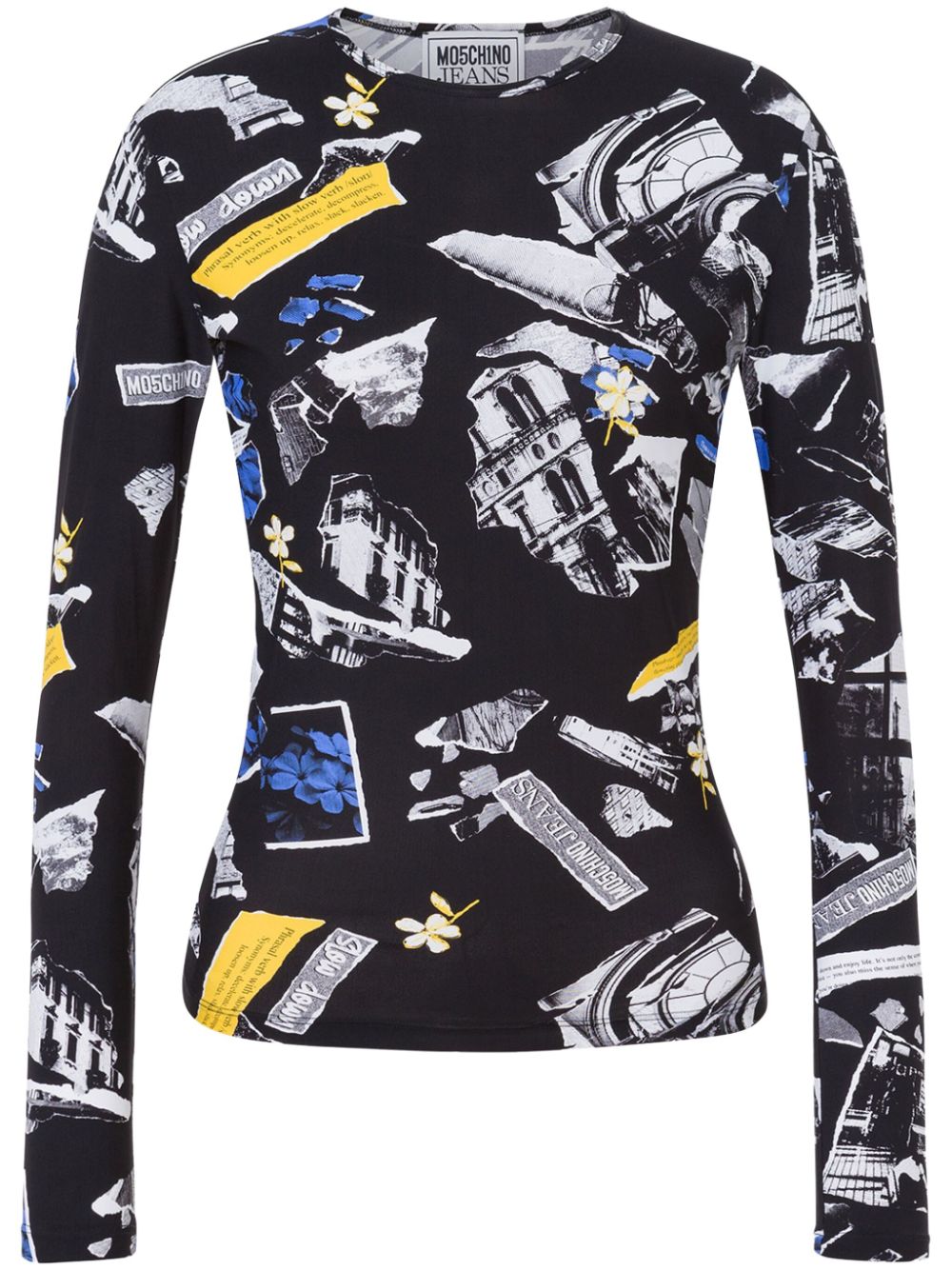 Collage-print T-shirt - Pink