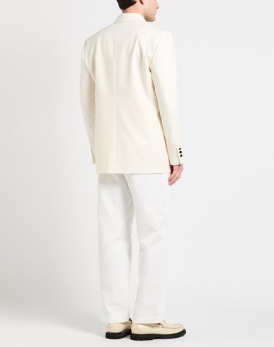Man Blazer Off white Size 38 Polyester, Wool, Elastane