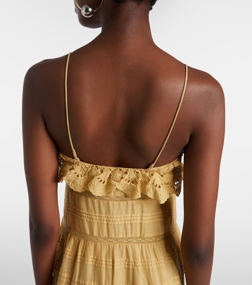 Paule lace-trimmed cotton maxi dress