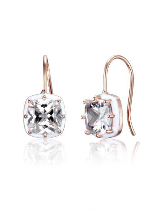 Bold White Square Hoop Earrings C24EB332