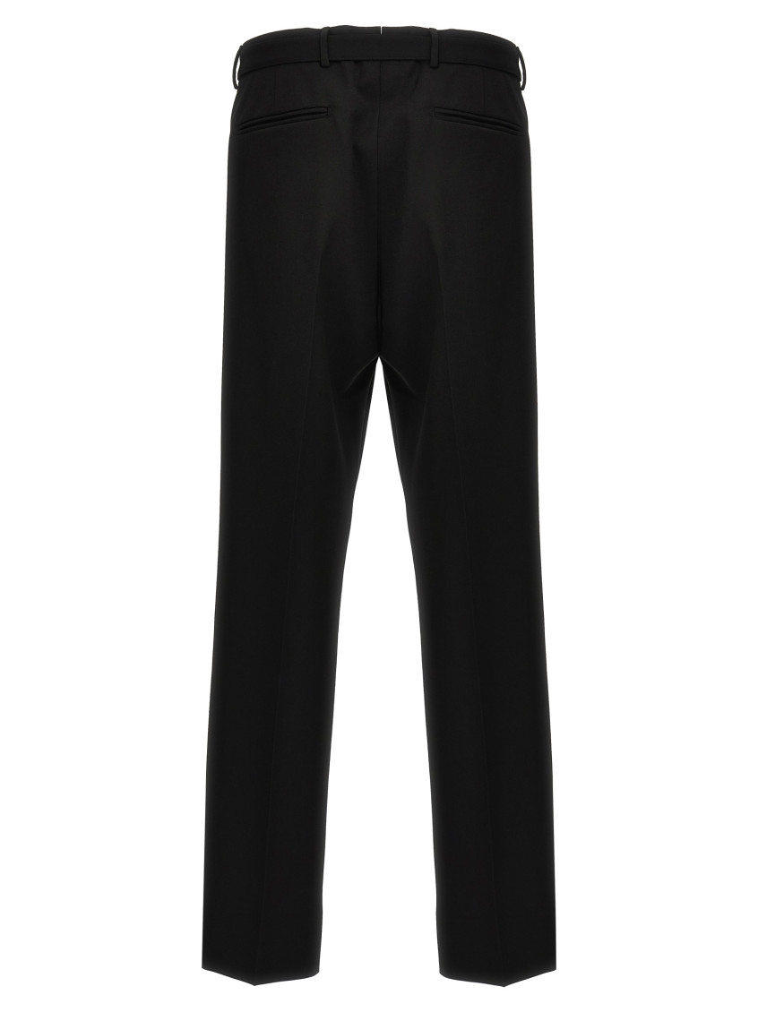 Mid-rise Belted Straight-leg Trousers
