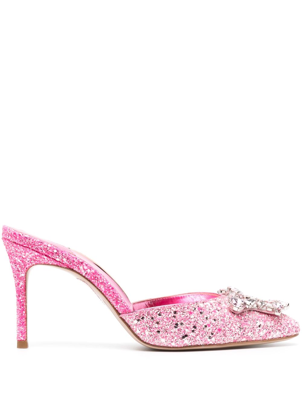 Margaux glitter-detailed 85 mules - Pink