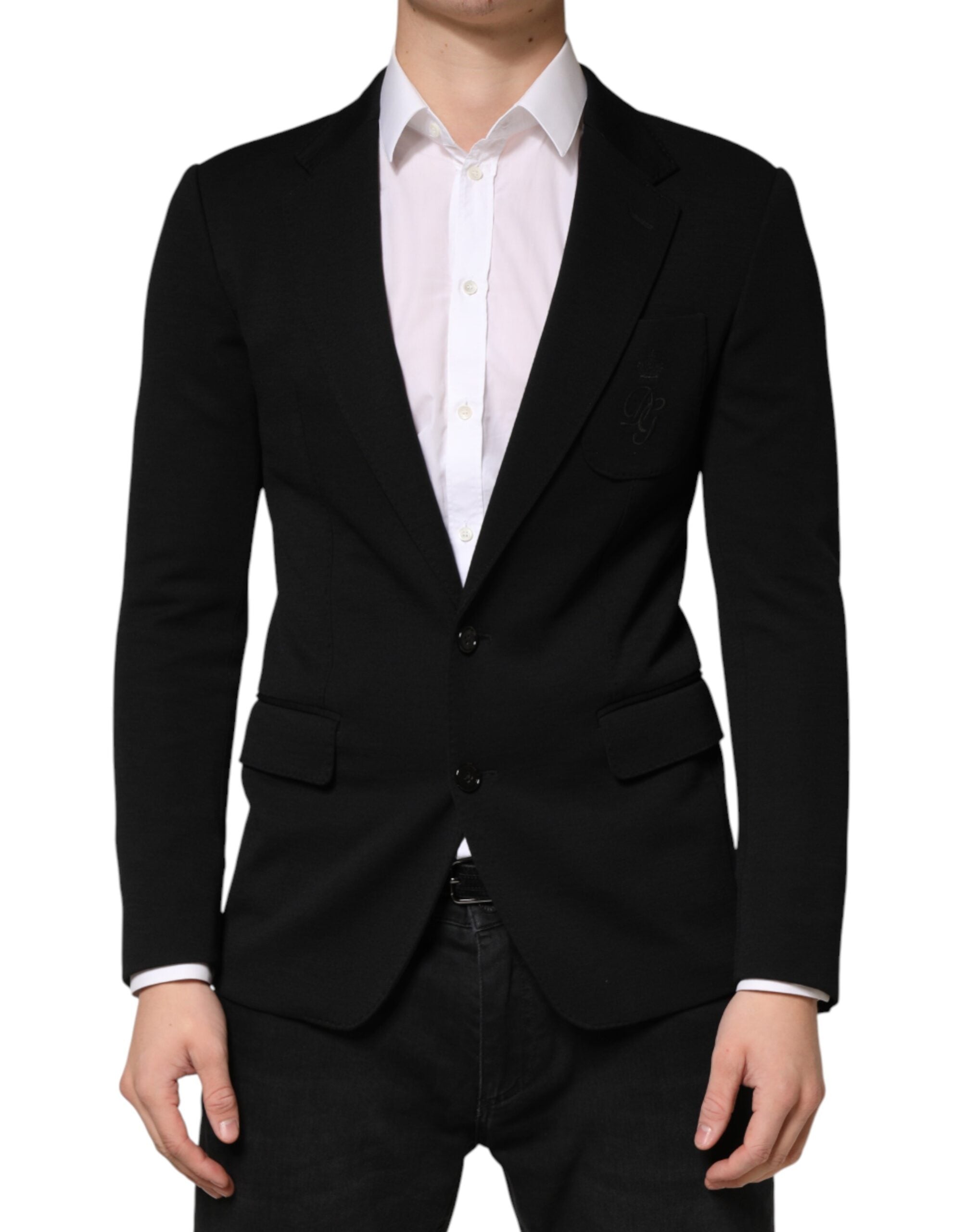 Wool Single-Breasted Blazer — Black