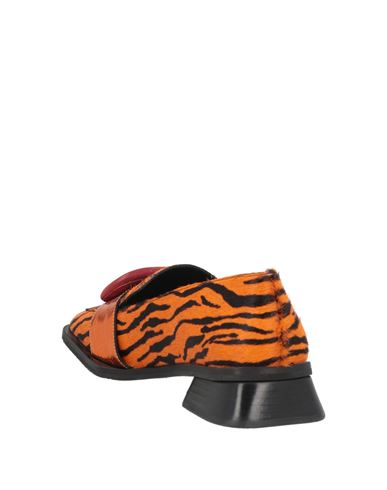 ) Woman Loafers Orange Size 6 Leather