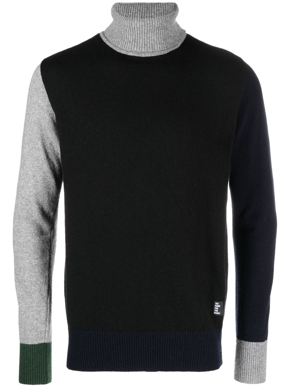 High-neck wool jumper - Black