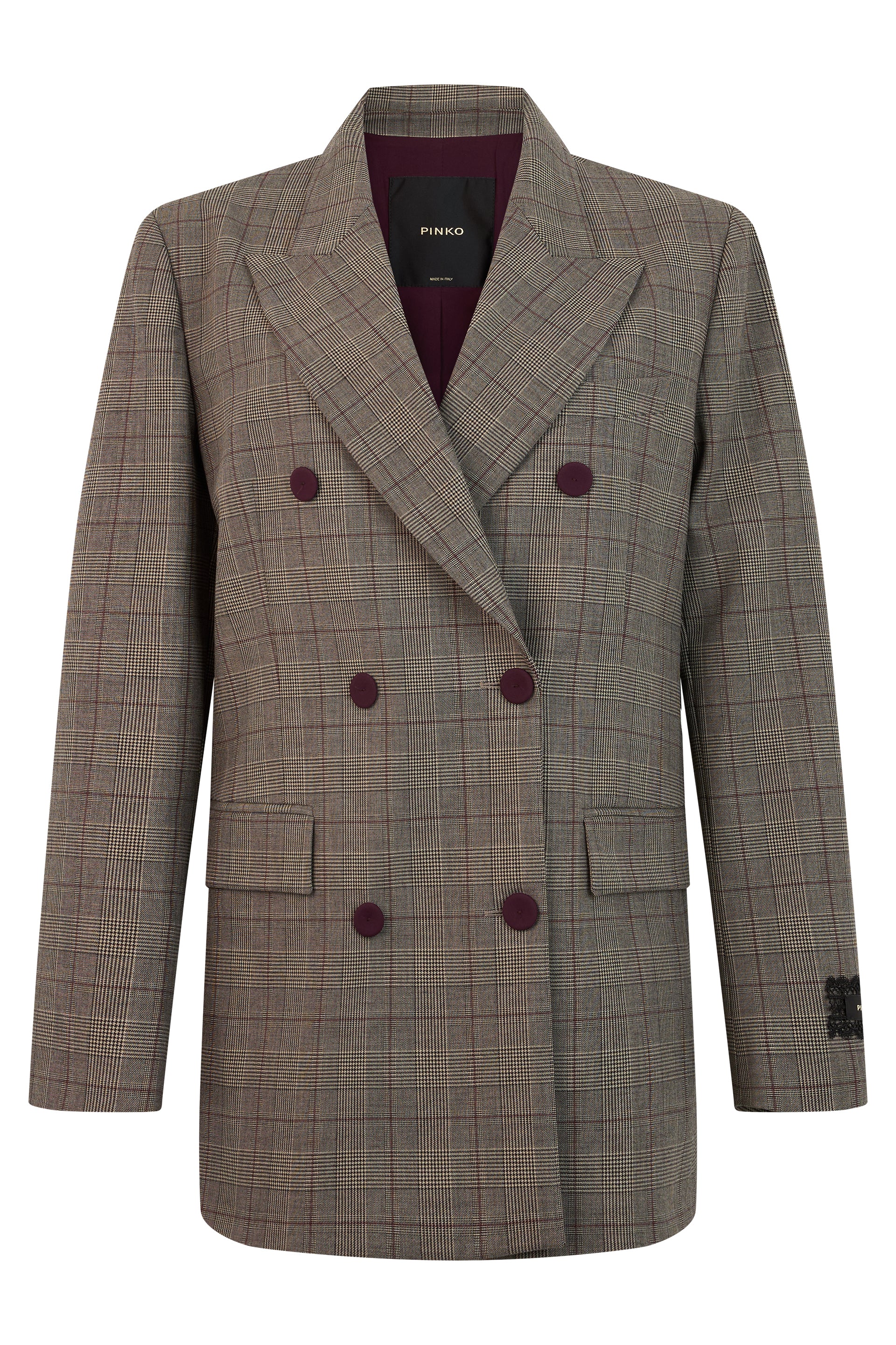Double-Breasted Jacquard Jacket with Button Front