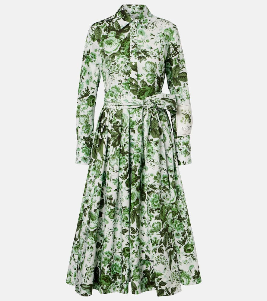 Floral cotton shirt dress