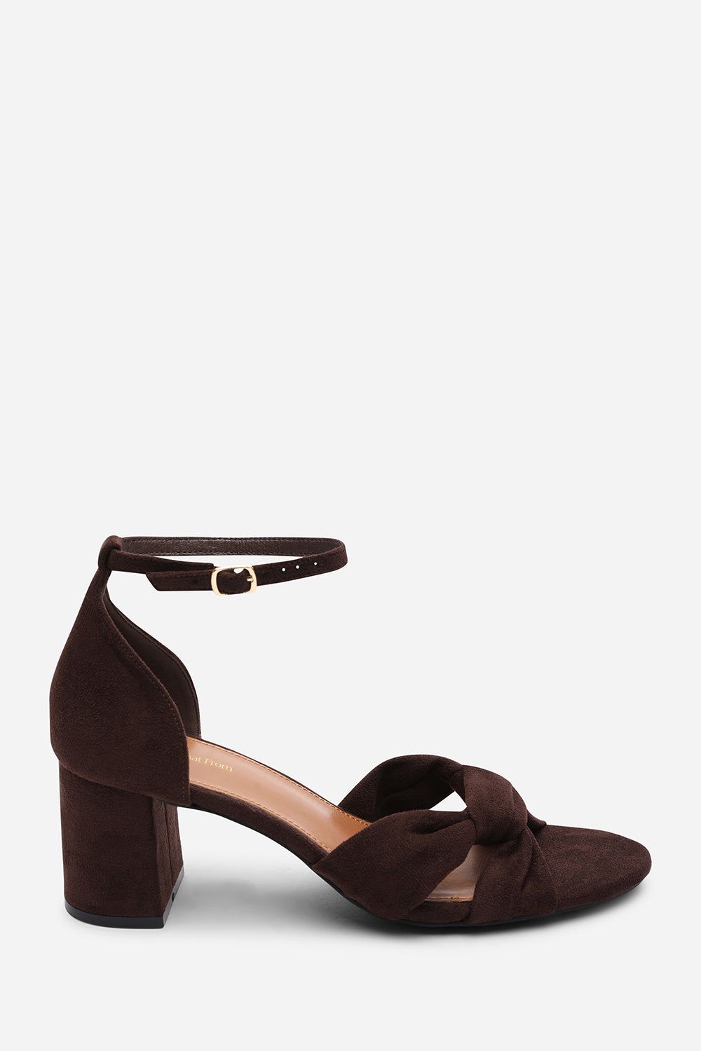 Where's That From Avelia Strappy Block Heel Sandal In Dark Brown