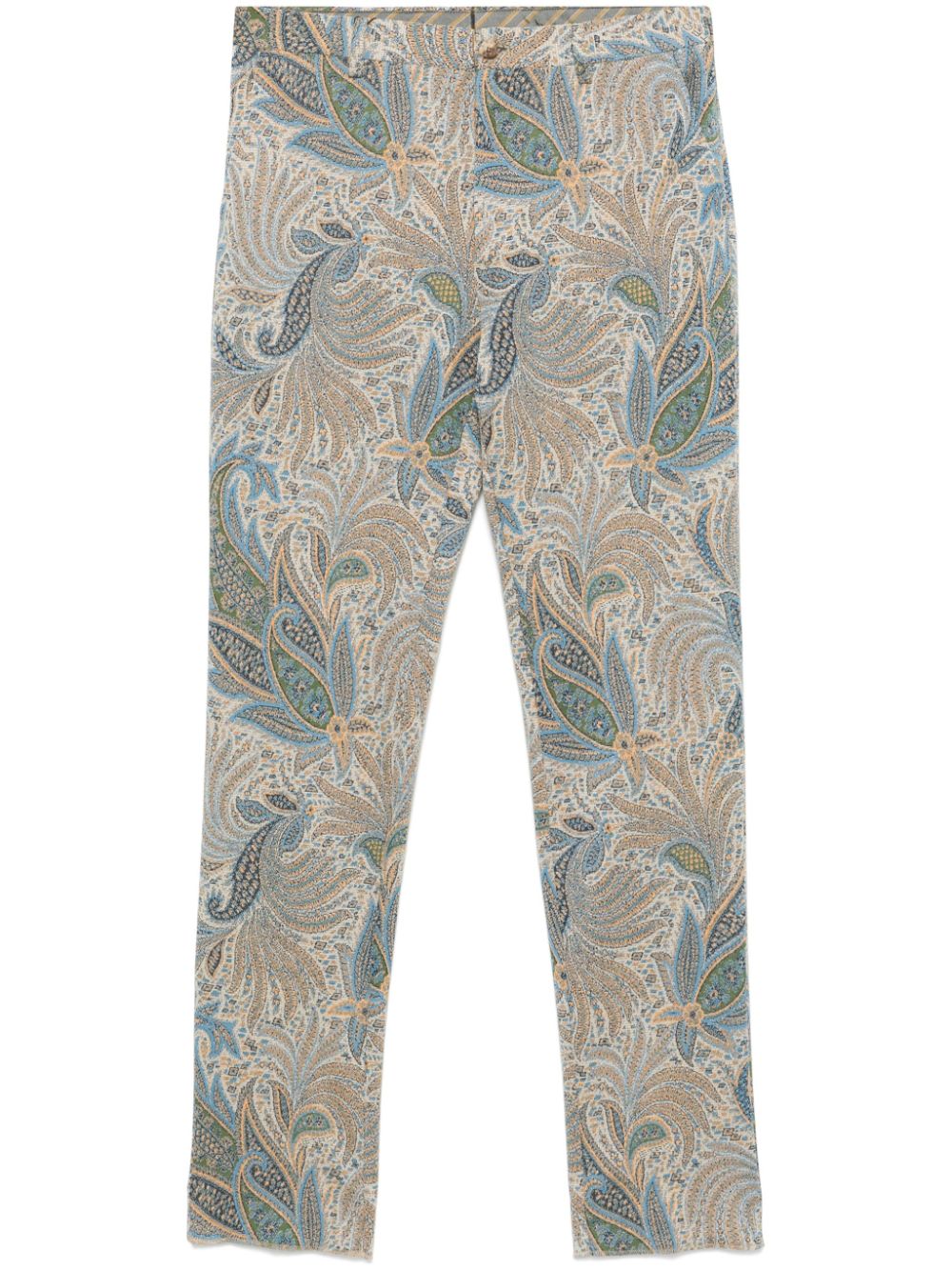 Paisley-print tapered trousers - Blue