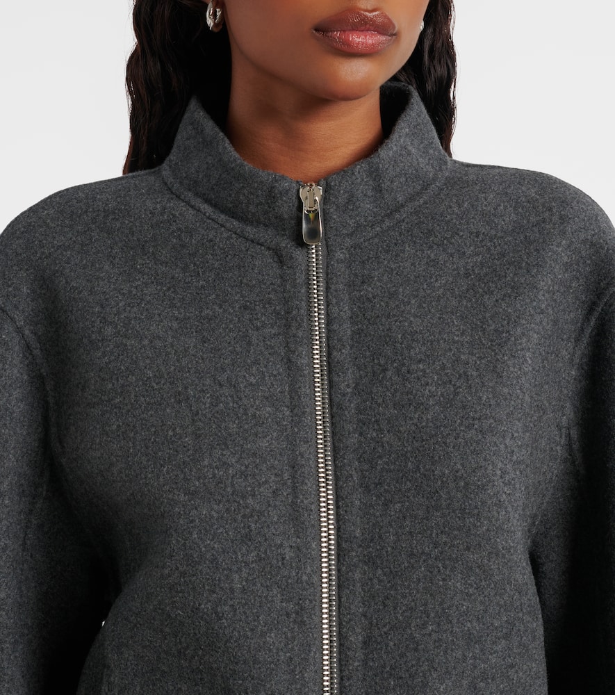 Motor wool and cashmere bomber jacket