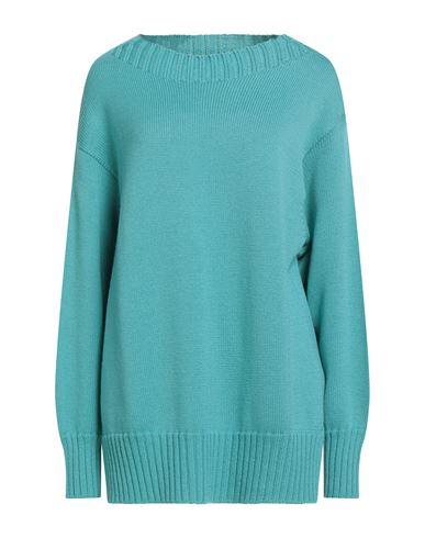 Woman Sweater Turquoise Size L Merino Wool