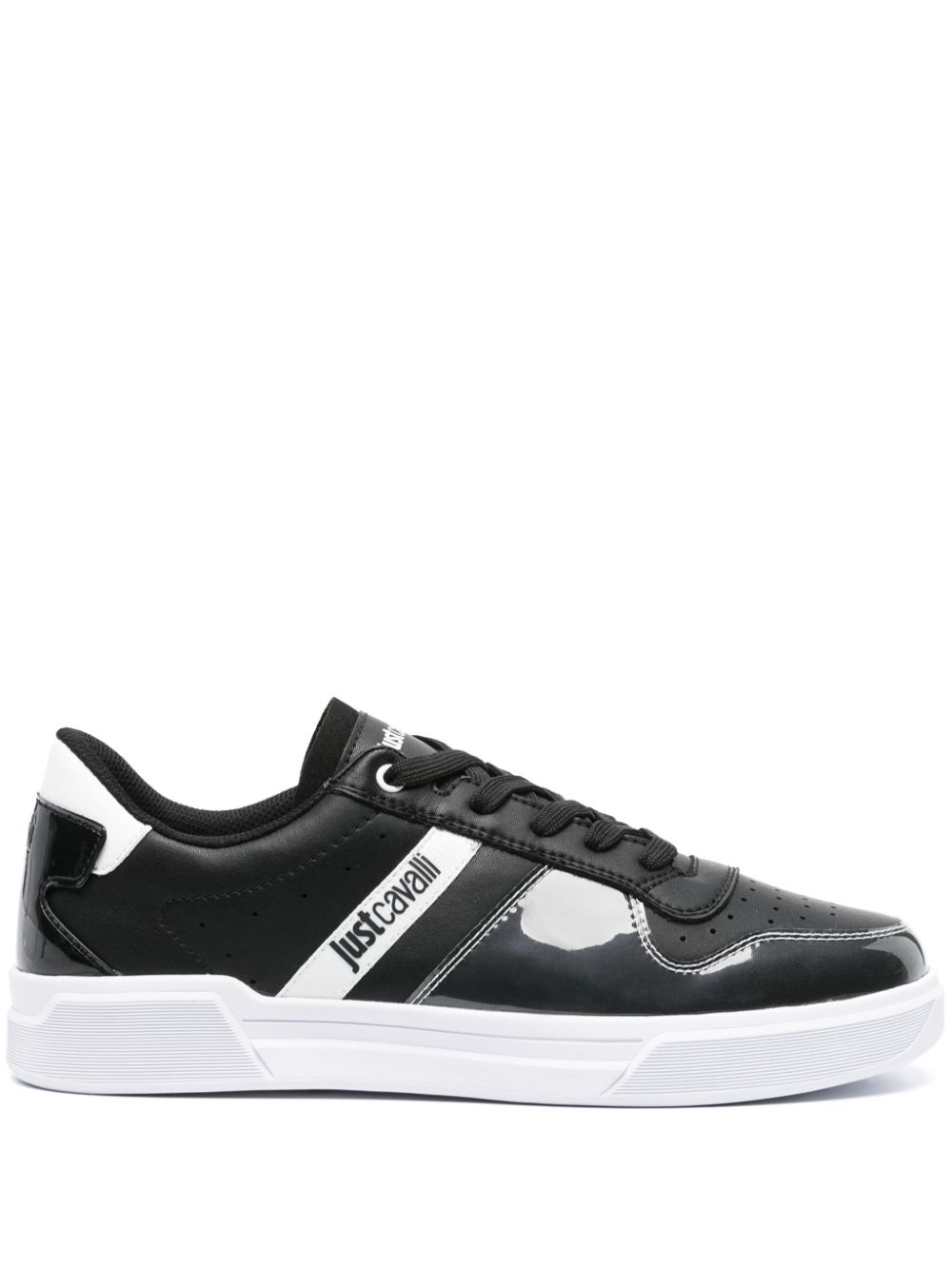 Logo-print panelled sneakers - White