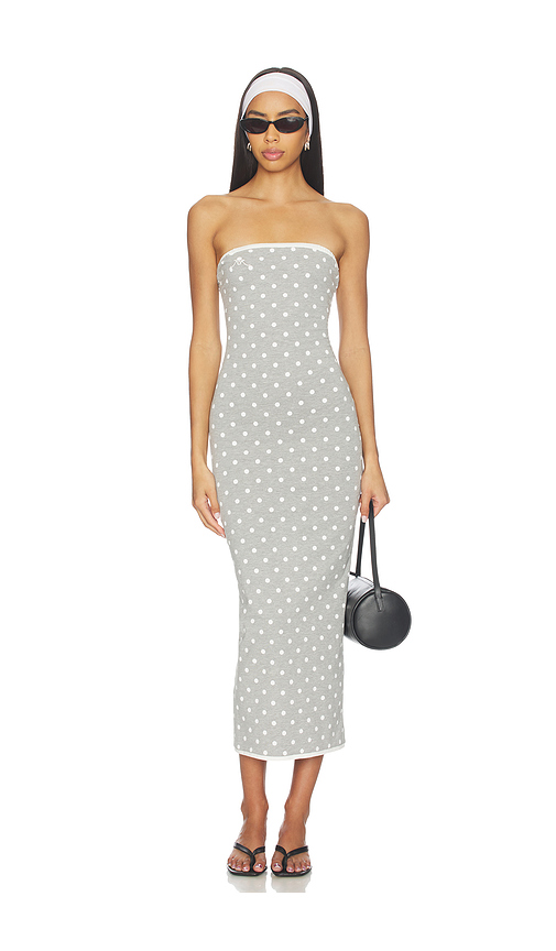 Rowen Rose Polka Dots Bustier Dress in Light Grey. 42. Also