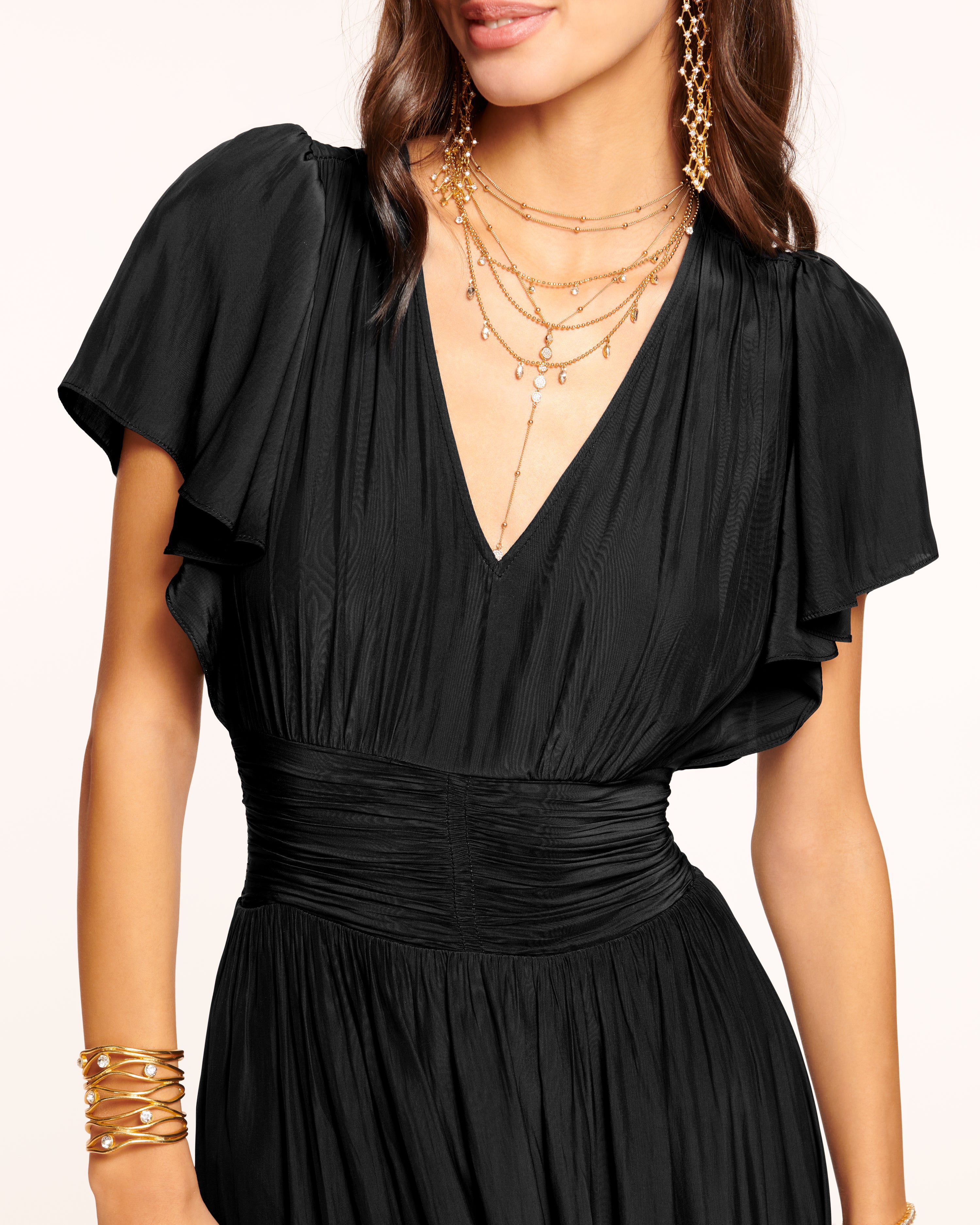 Joanie Short Sleeve Maxi Dress in Black