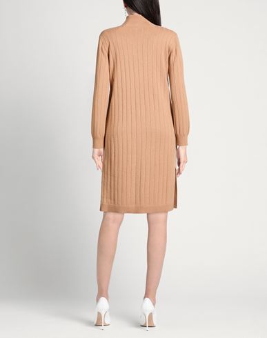 Woman Midi dress Sand Size 6 Wool, Cashmere