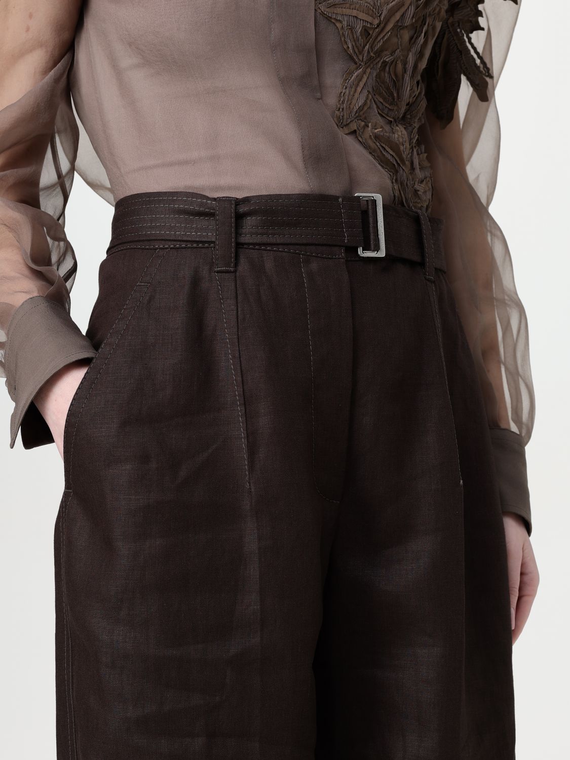 Pants Woman color Brown