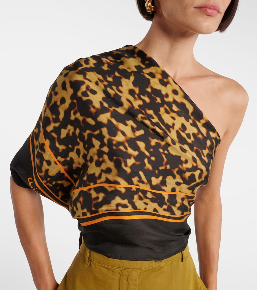 Printed silk top