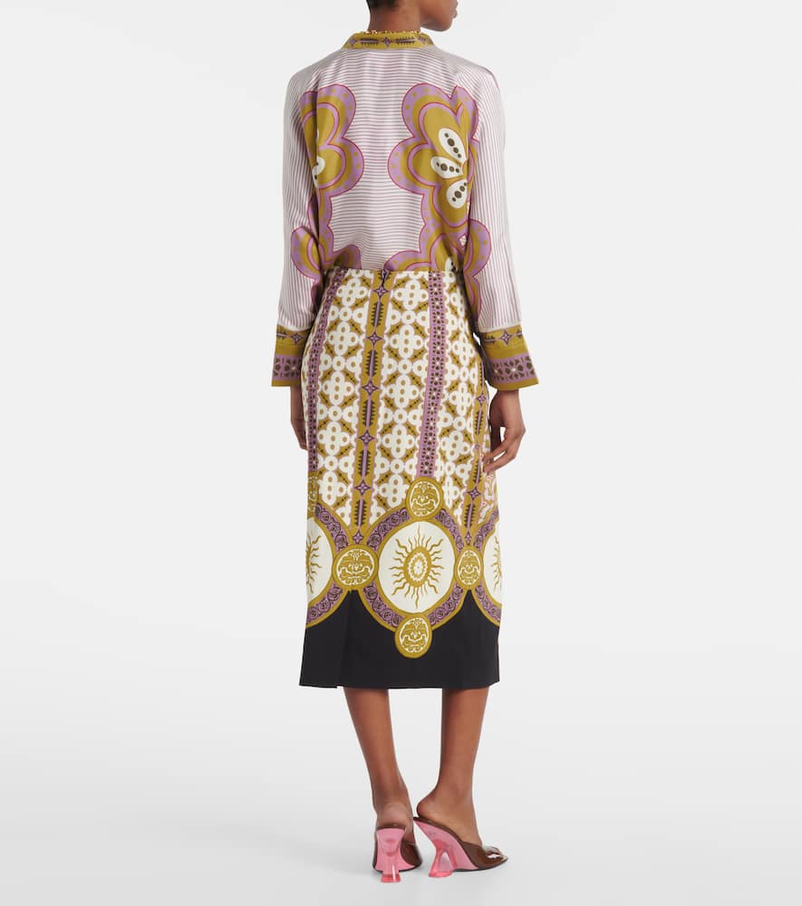 Printed pencil skirt