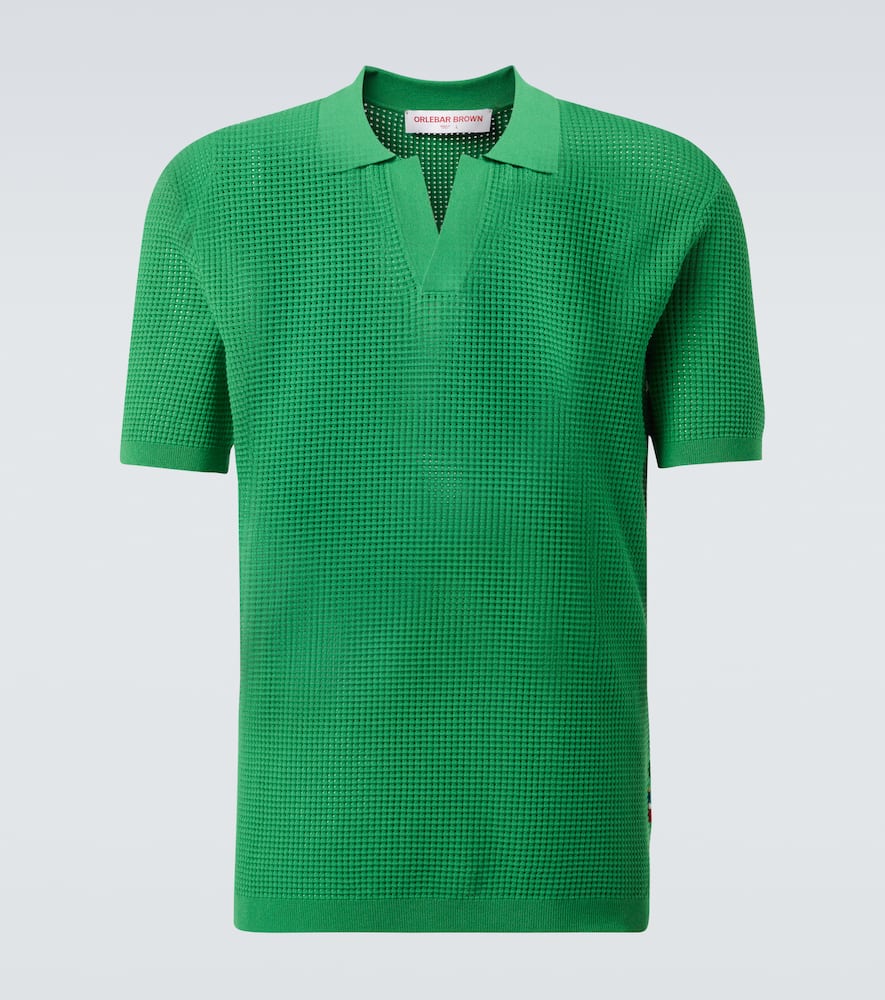 Roddy waffle-knit mesh polo shirt