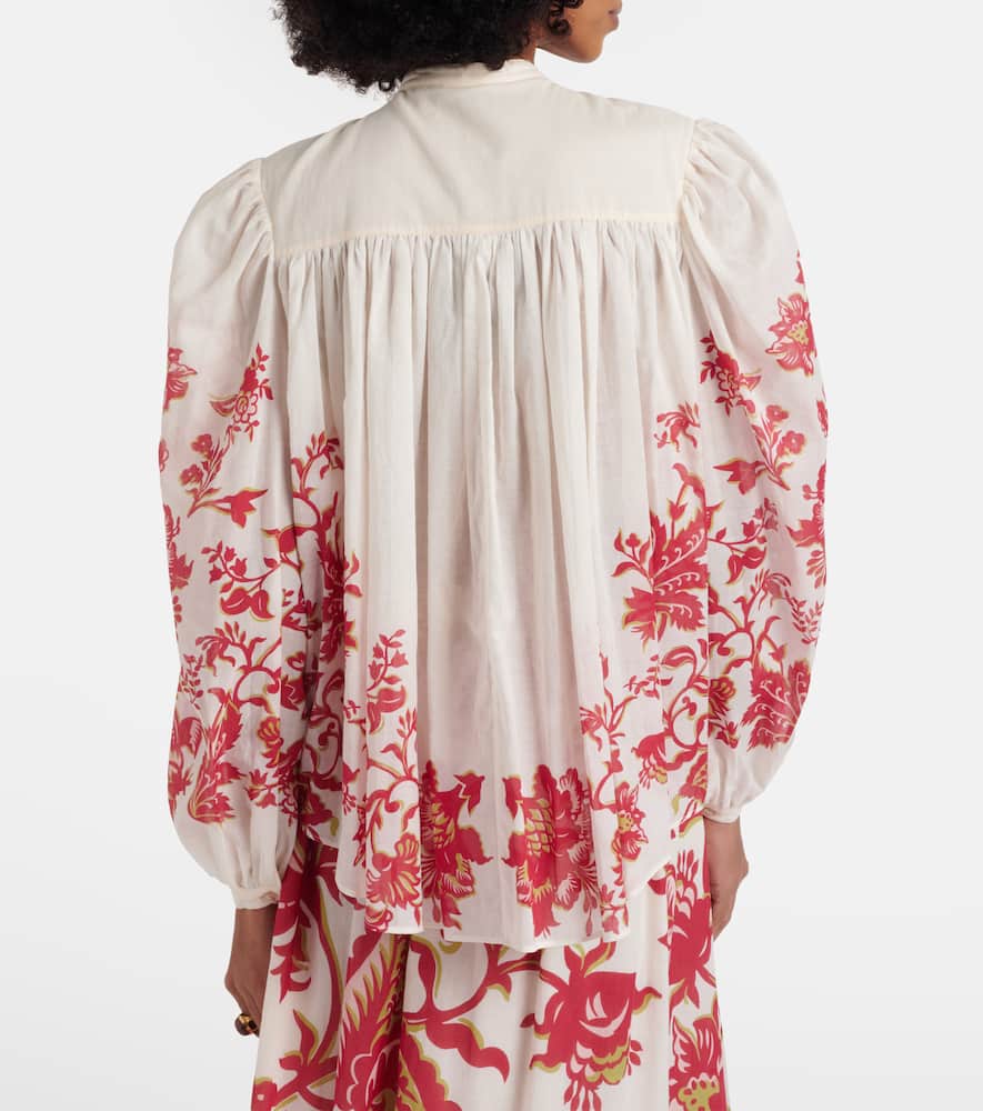 Floral cotton voile blouse