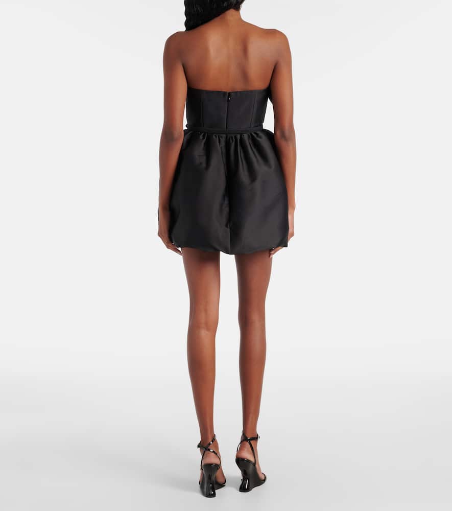 Ruffled draped strapless minidress
