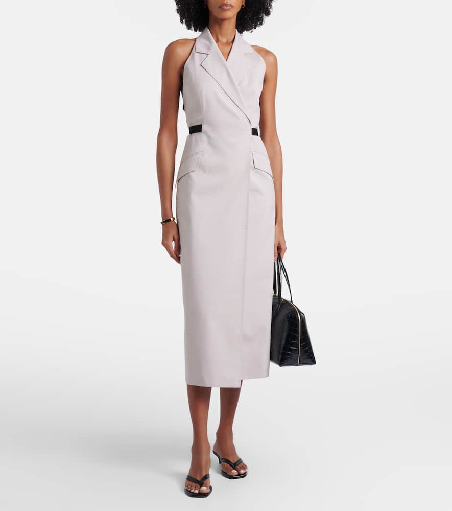 Scime cotton and wool canvas midi dress
