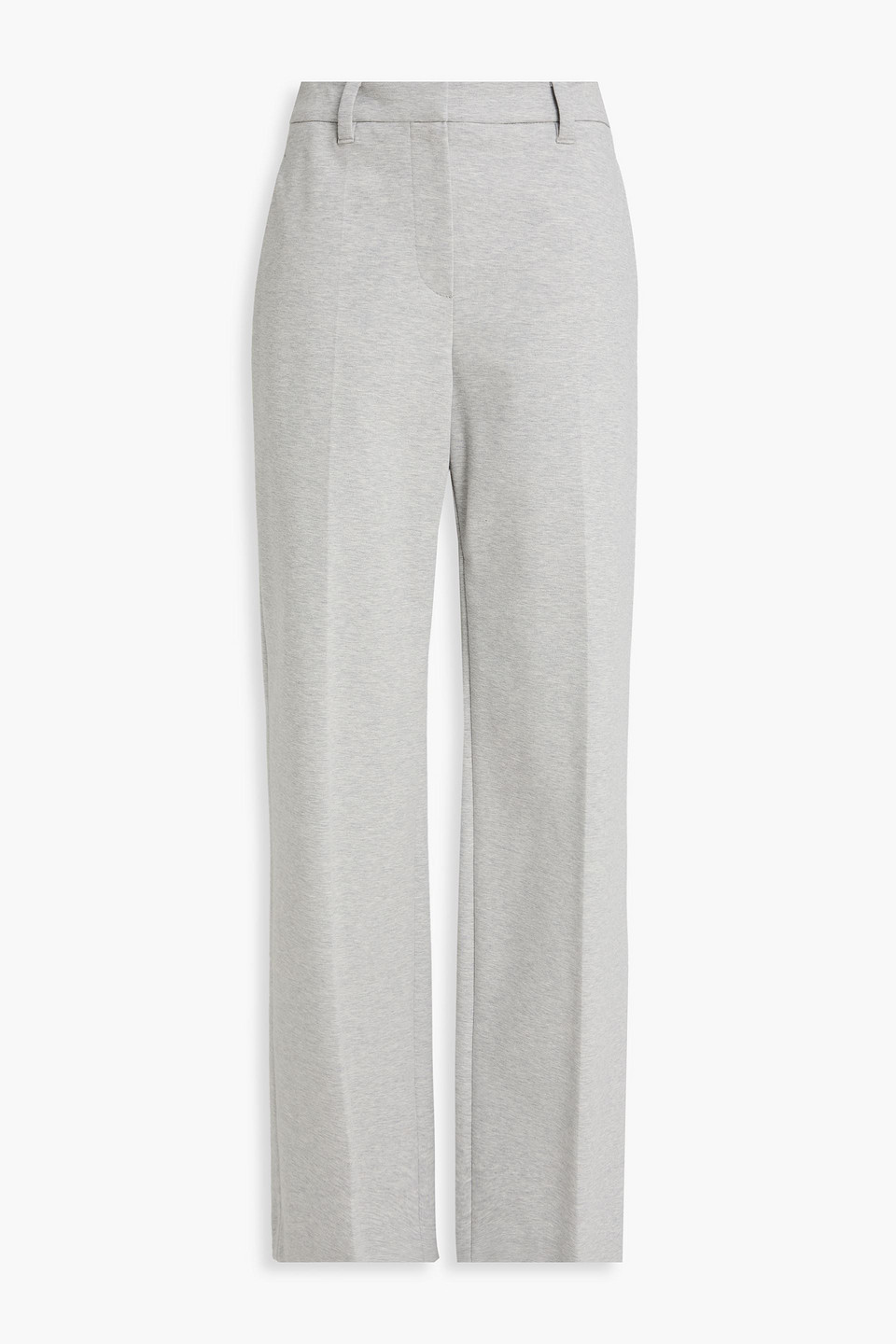 Cotton-blend jersey wide-leg pants - Gray - IT 40