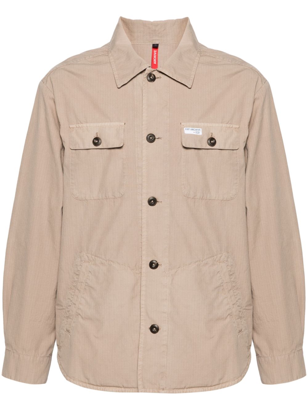 Ripstop cotton shirt jacket - Neutrals