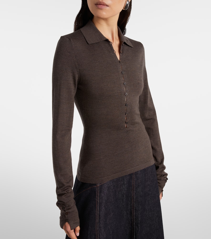 Wool polo shirt