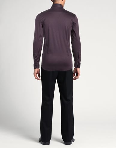 Man Shirt Dark purple Size M Cotton