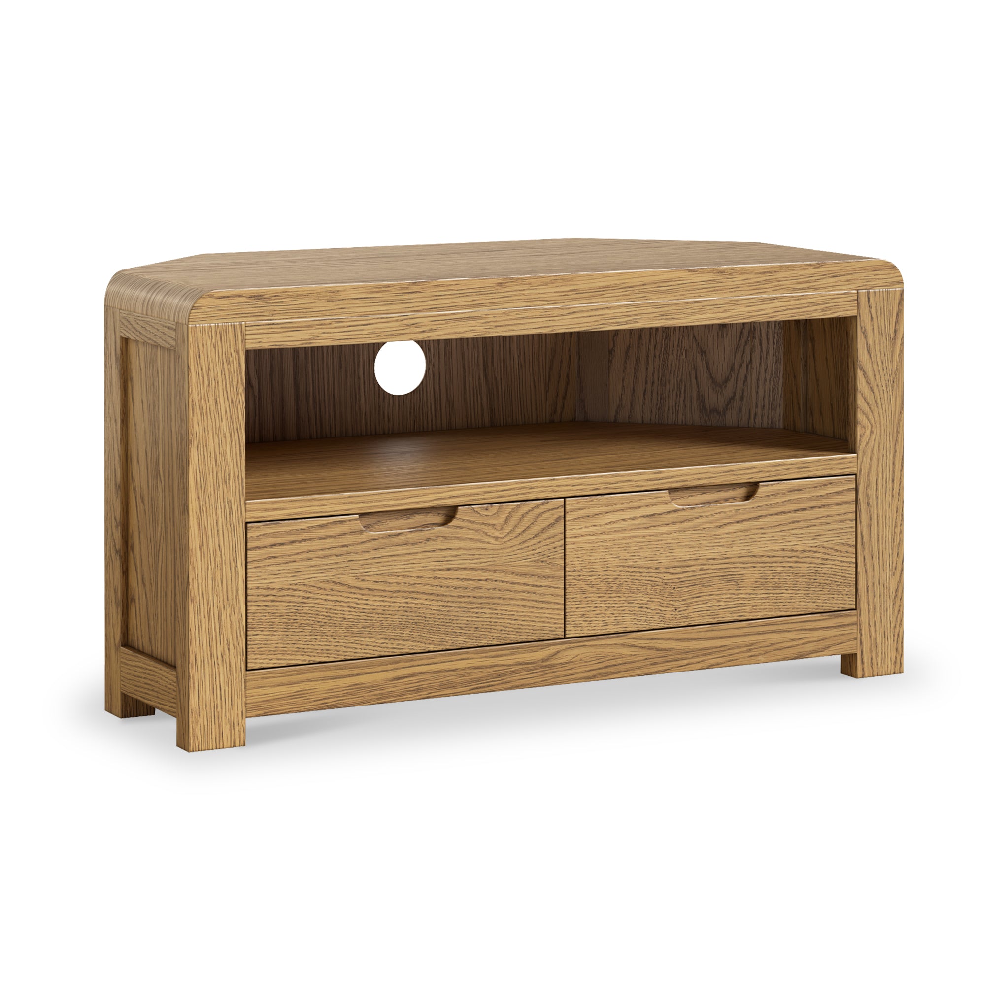 Penryn Oak Corner TV Media Unit for Modern Living Room | Roseland