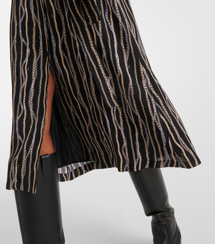 Chloé Printed silk sablé shirt dress