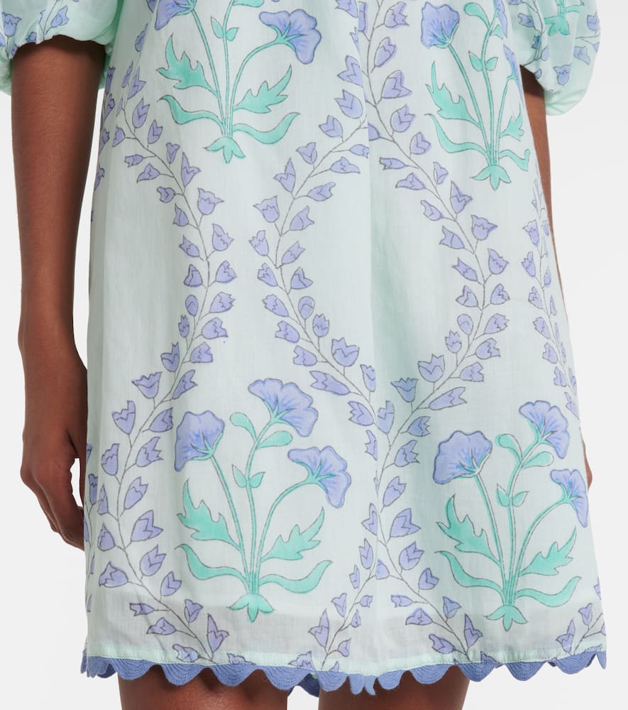 Printed off-shoulder cotton minidress