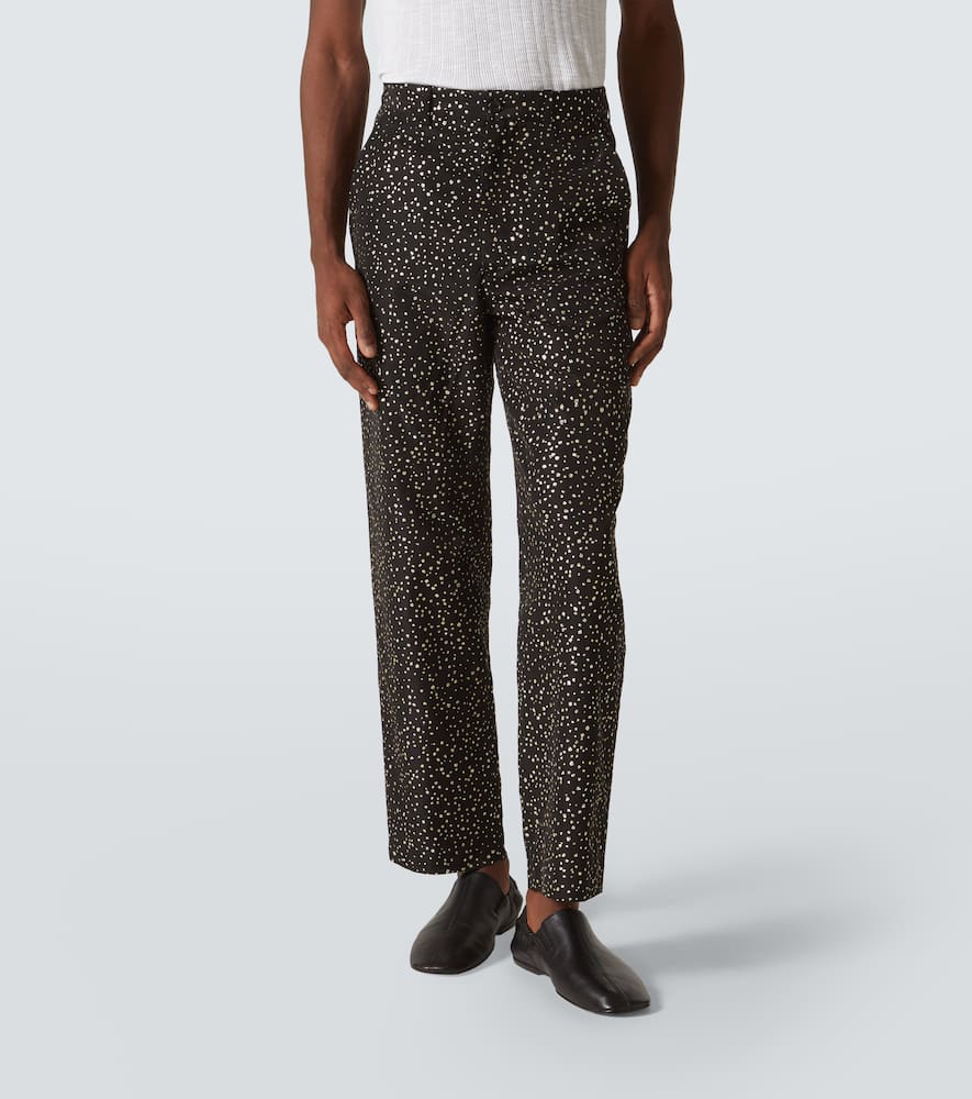 Glitter faille straight pants