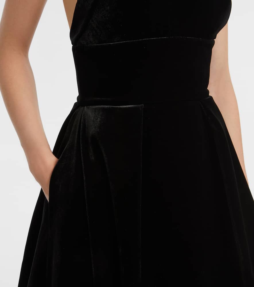 Halterneck velvet gown