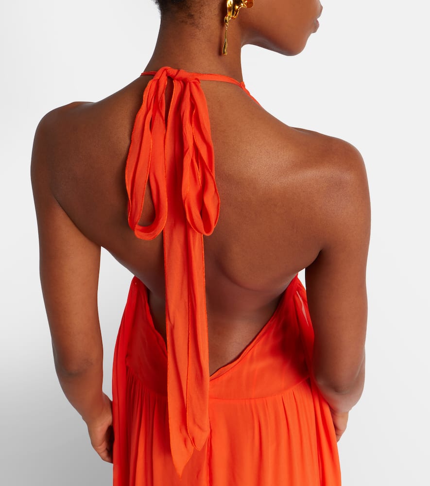 Ruffled georgette gown