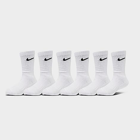 Little Kids Dri-Fit Crew Socks (6-Pack) in White