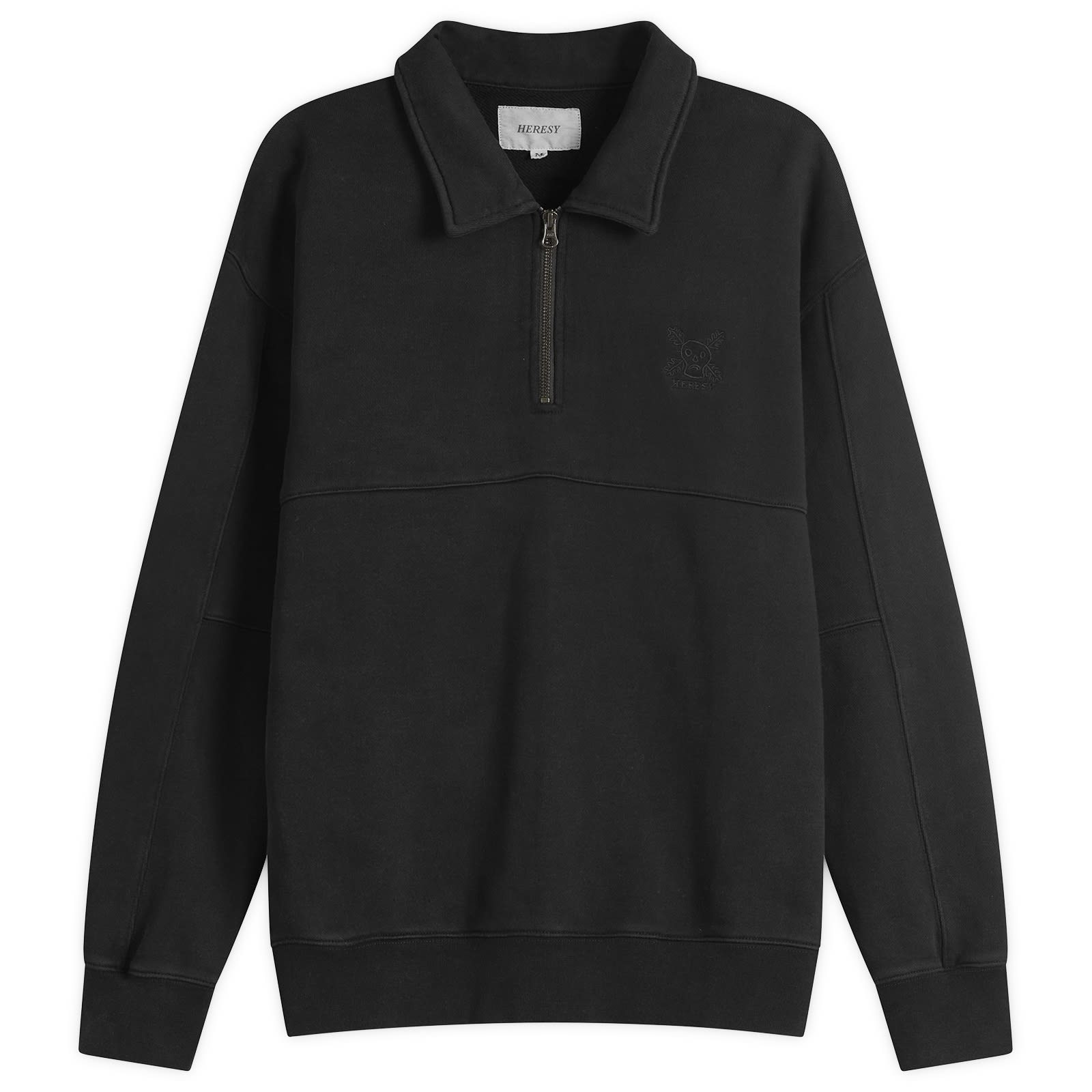Men's Green Man Quarter Zip Sweatshirt in Ash