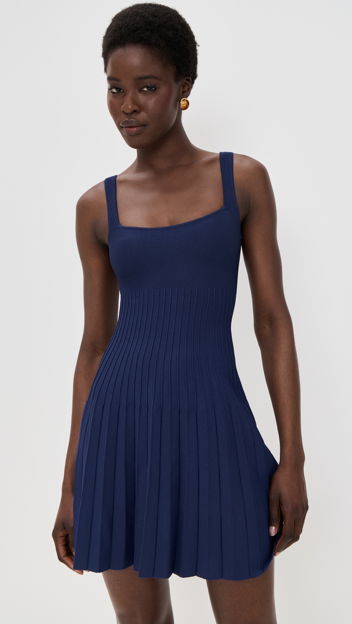 STAUD Ellison Mini Dress Navy