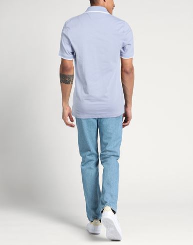 Man Polo shirt Sky blue Size M Cotton