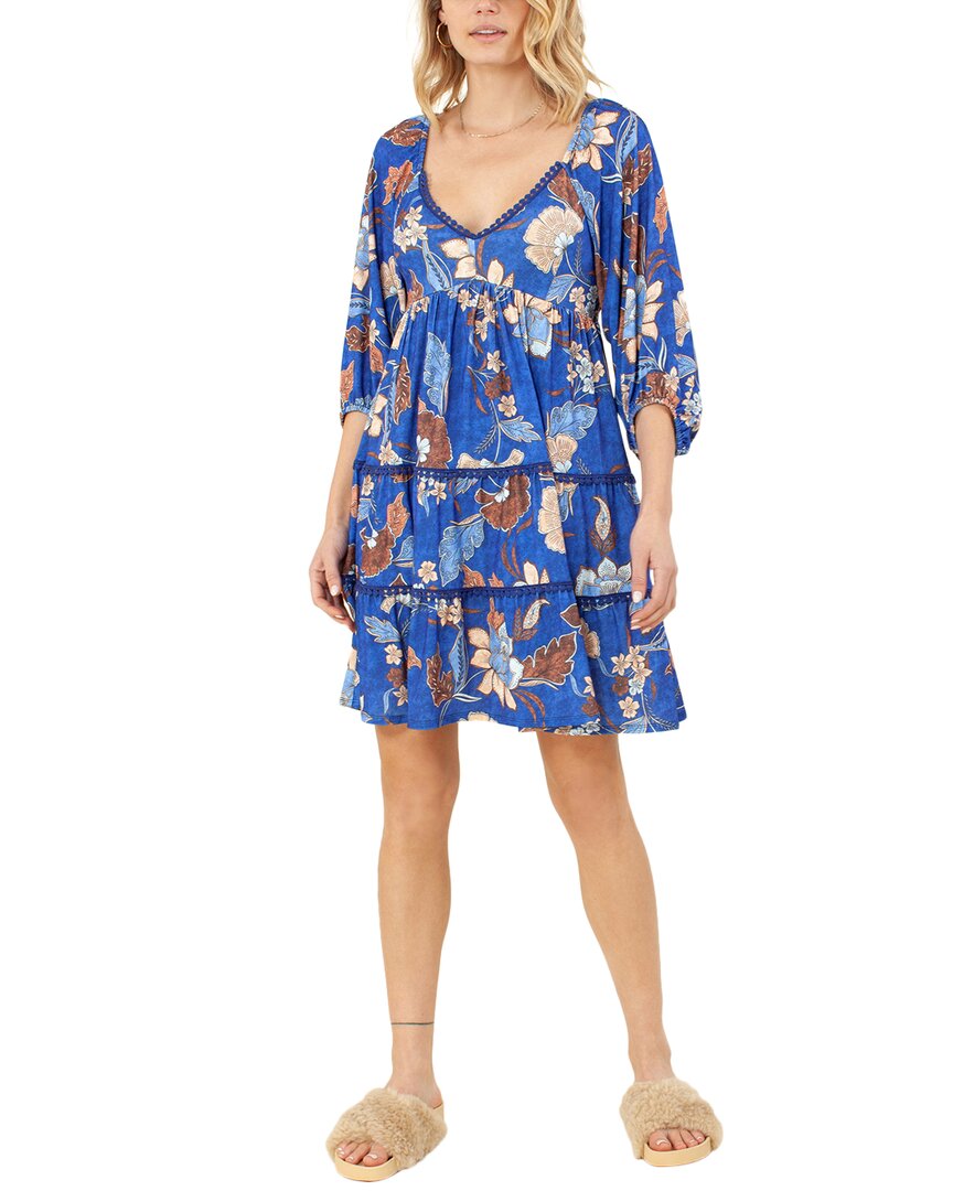 V Neck Mini Dress Printed