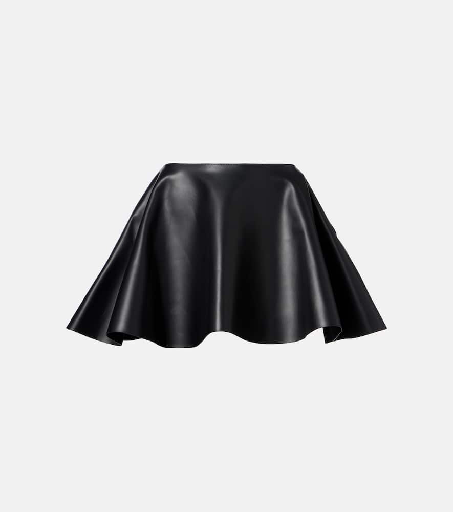 Circle leather miniskirt