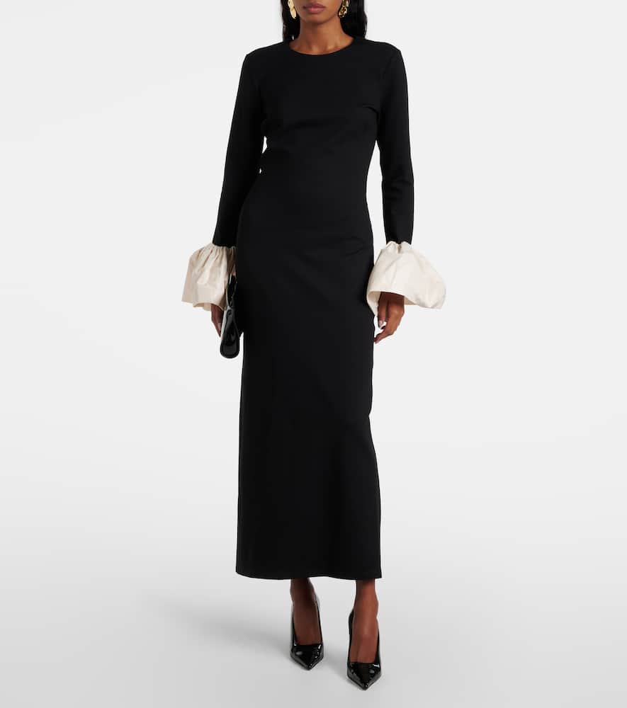 Staud Hawthorne taffeta-trimmed maxi dress
