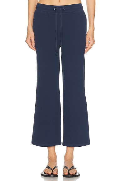 Negative Underwear Waffle Knit Cropped Track Pant in Navy - Navy. M also in L, S, XL